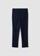 Blue slim-fit stretch viscose trousers_2