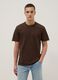 Brown regular fit pure cotton short sleeve T-shirt_2