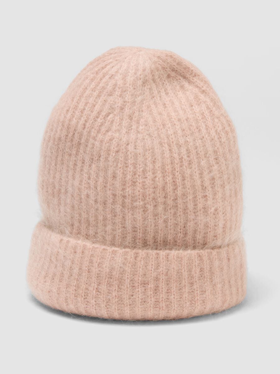 Pink mohair and stretch wool beanie_2