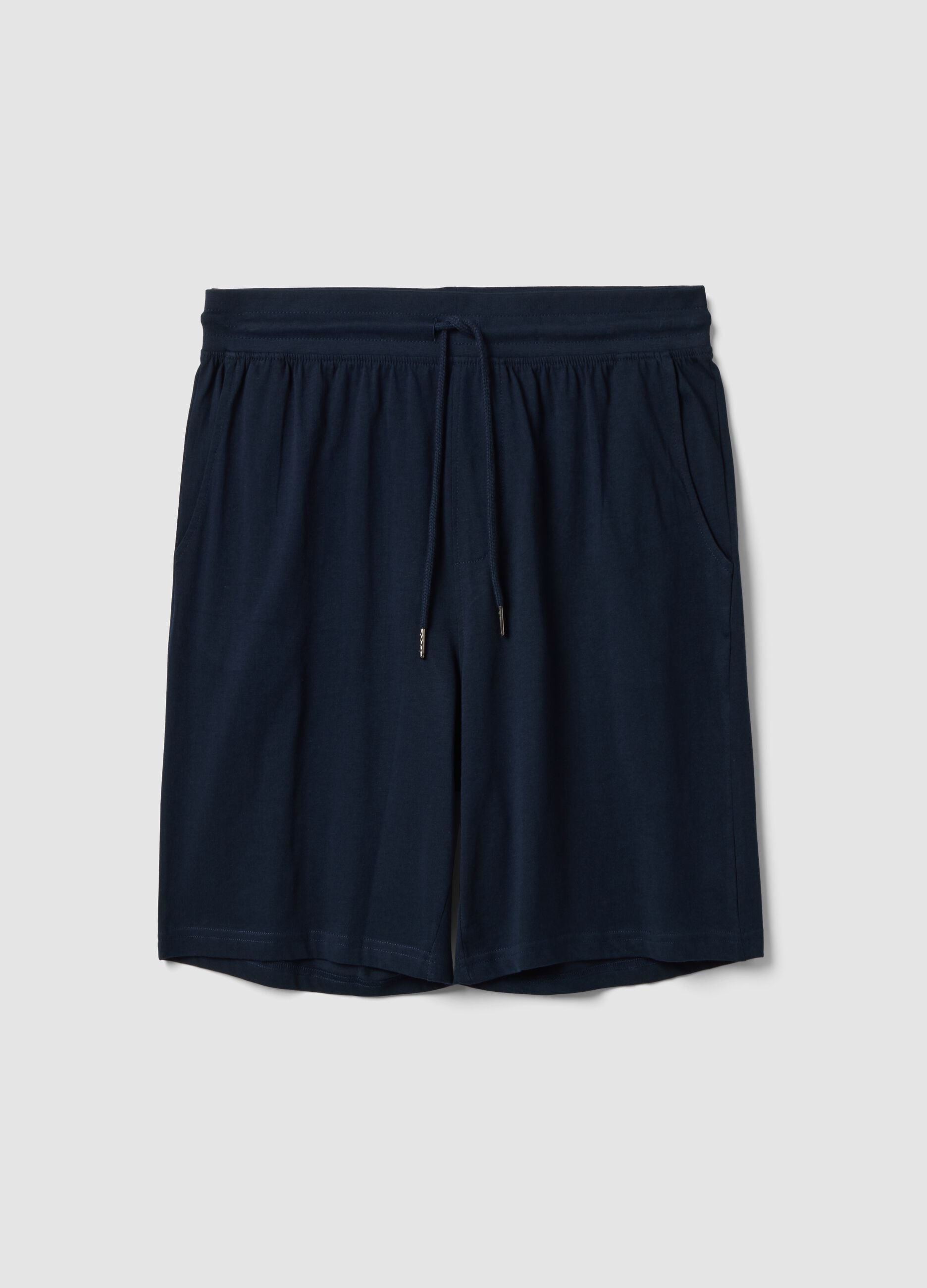 Blaue Pyjamashorts aus Bio-Baumwolle