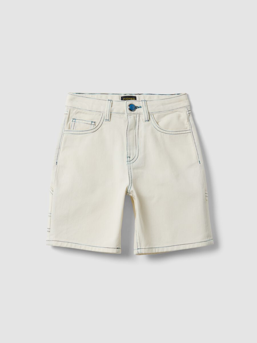 Beige pure cotton shorts_0