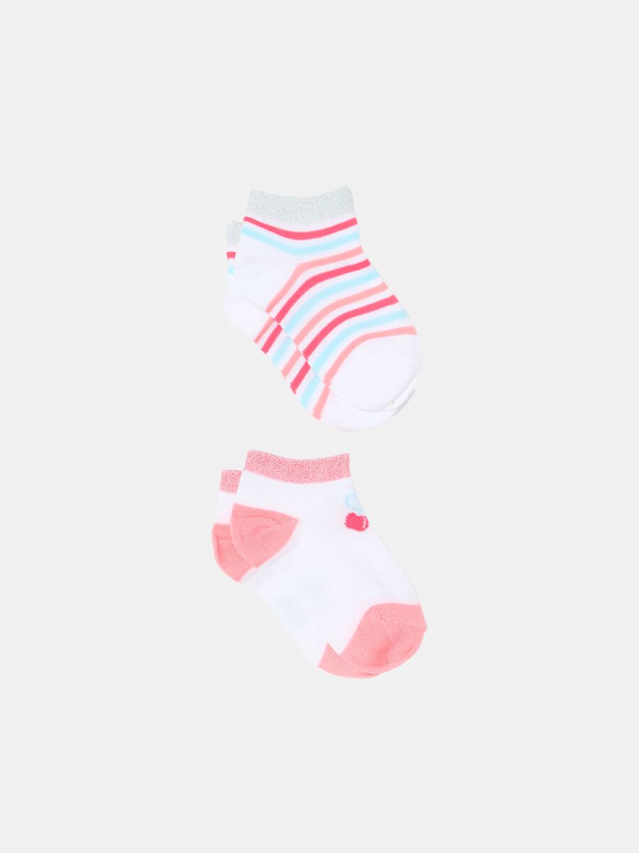 Two-pack short socks with striped pattern_0