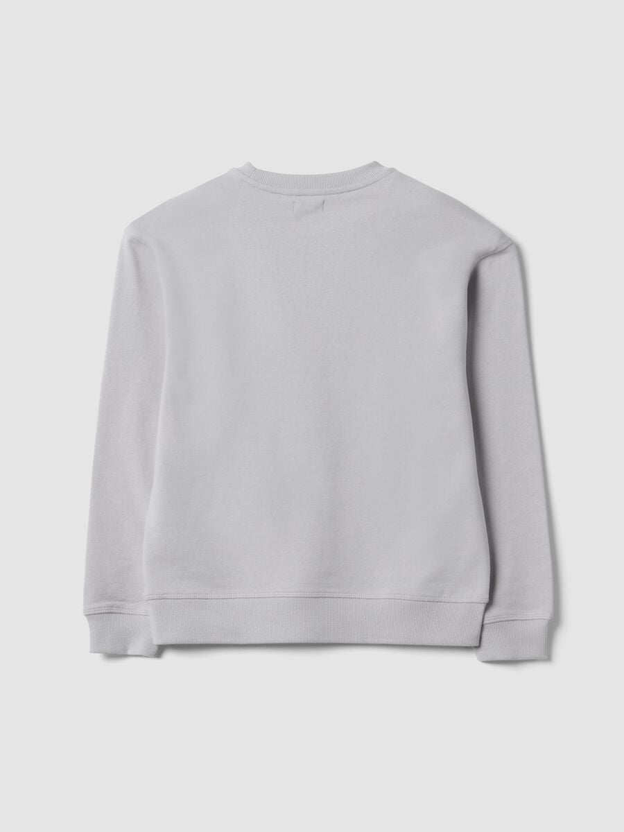 Graues Sweatshirt aus reiner Baumwolle mit Rundhalsausschnitt f&uuml;r Jungen, Relaxed Fit_1
