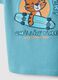 Himmelblaue Jungen-T-Shirt aus reiner Baumwolle mit reitendem Tiger, Regular Fit_3