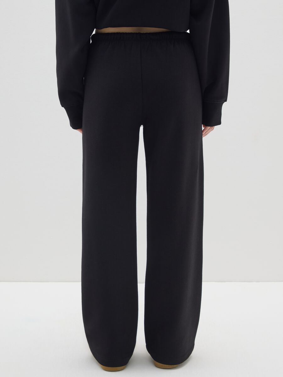 Black cotton blend trousers with regular fit_3