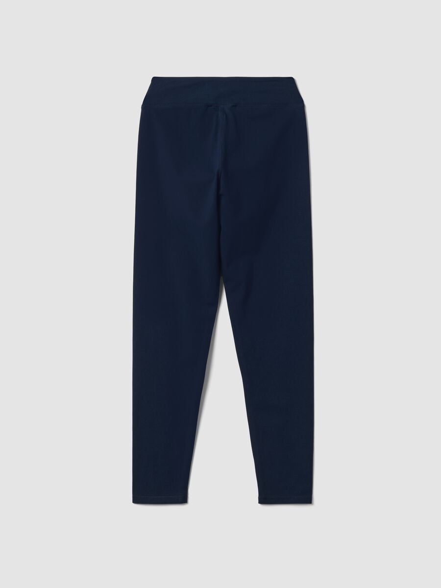 Blaue Slim Fit Stretch-Baumwoll-Leggings_5