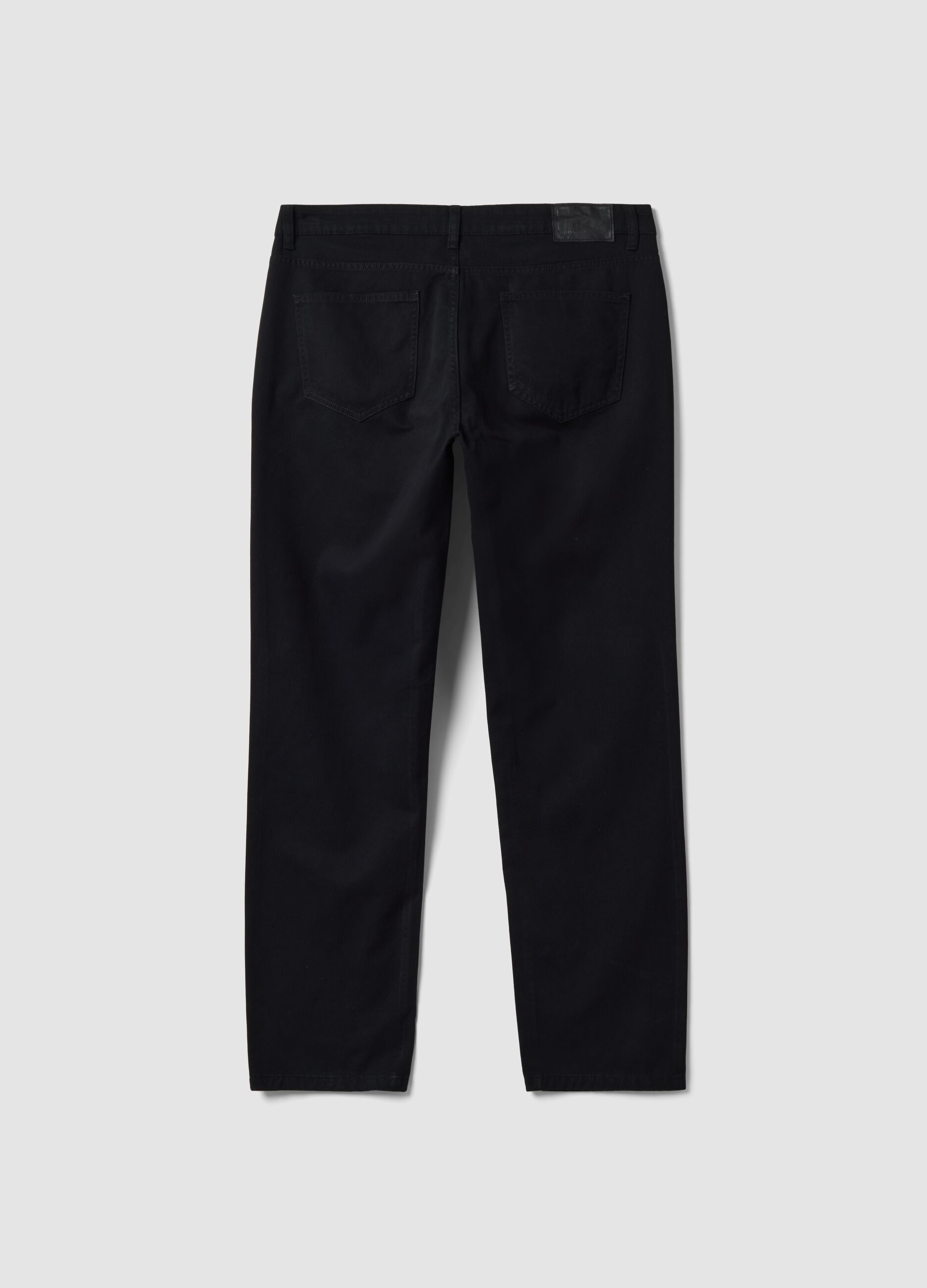 Black pure cotton five-pocket trousers