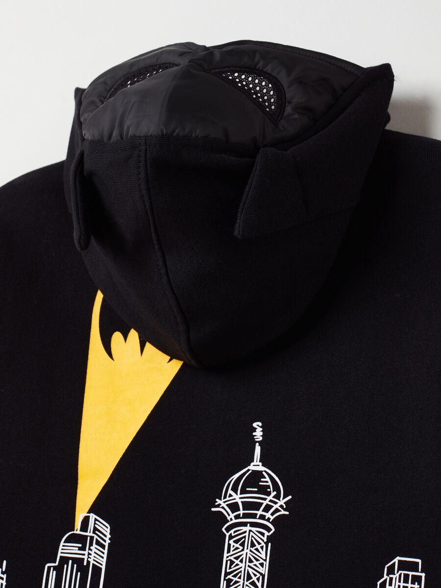 Full-zip sweatshirt with hood and Batman print_2