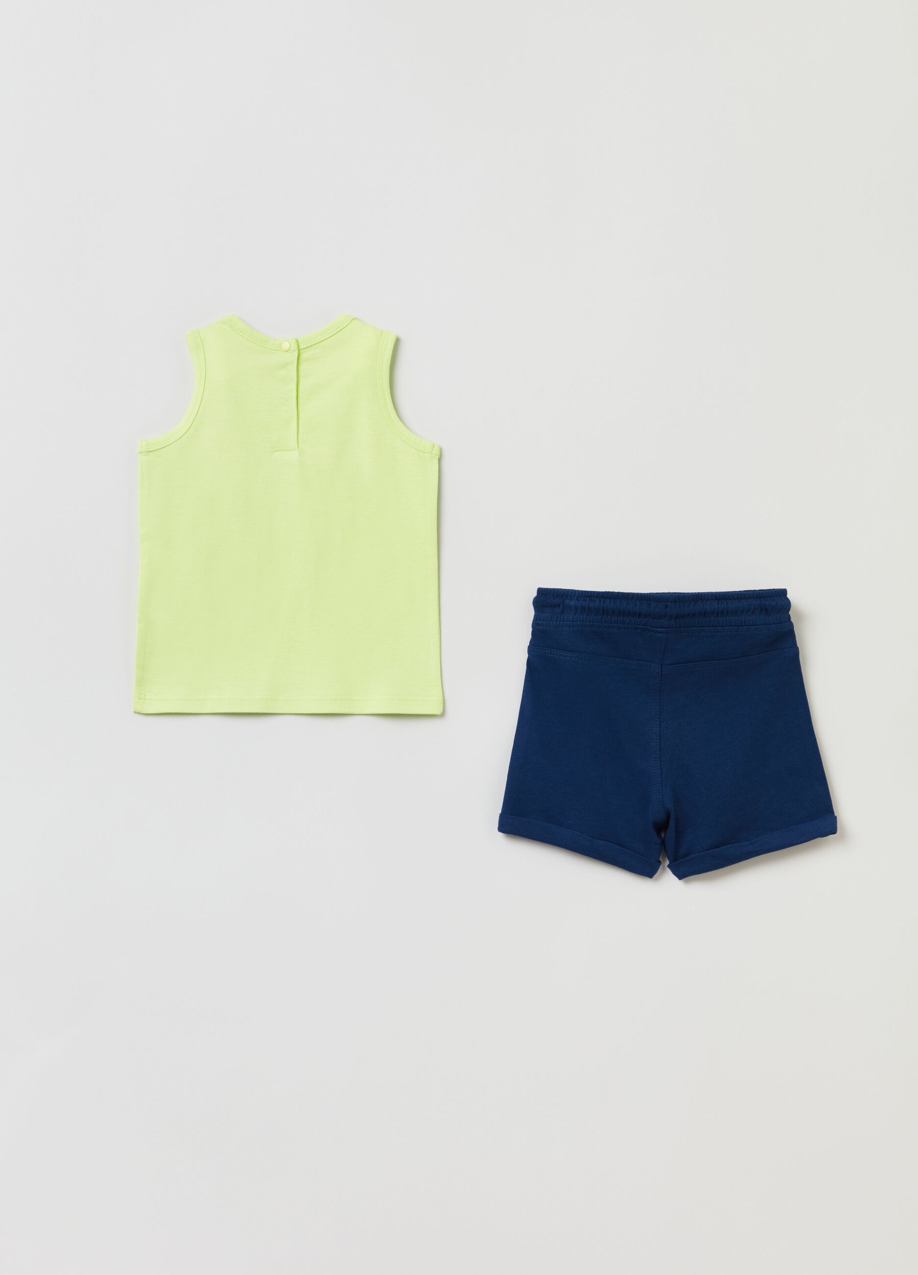 Pack jogging camiseta de tirantes con estampado y shorts