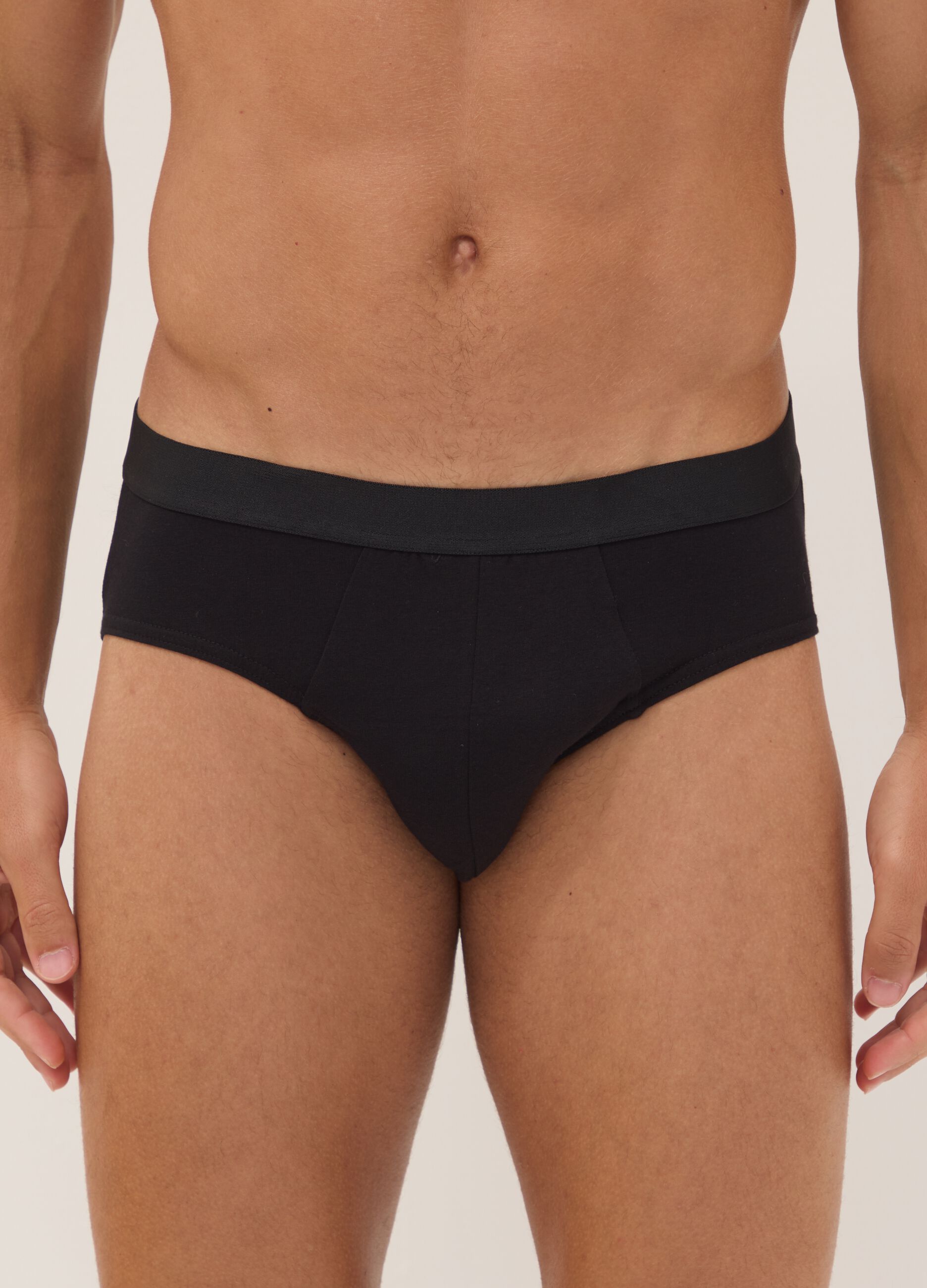 5er-Pack schwarze Herren-Slips aus elastischer Bio-Baumwolle