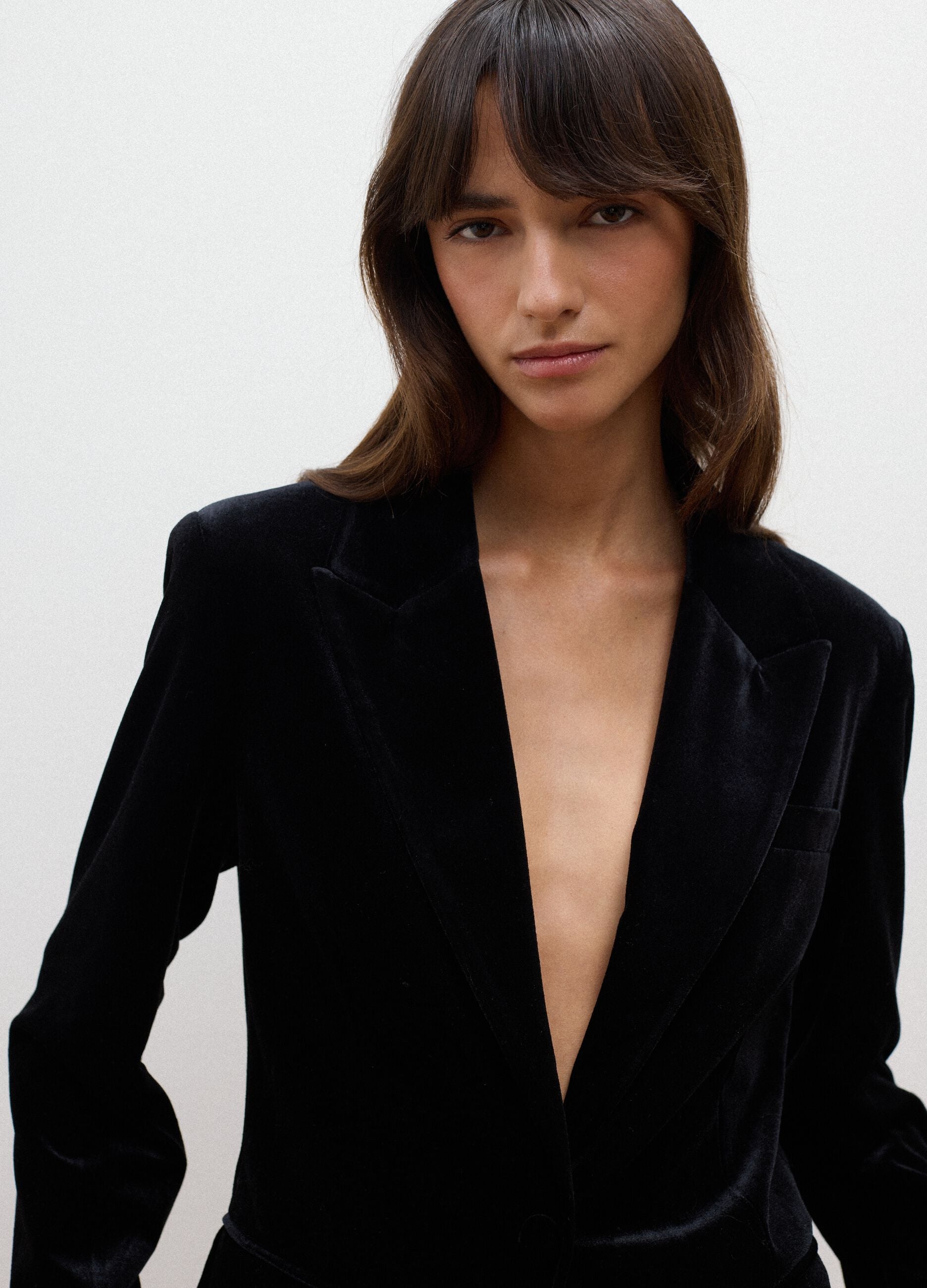 Blazer nero in tessuto elasticizzato