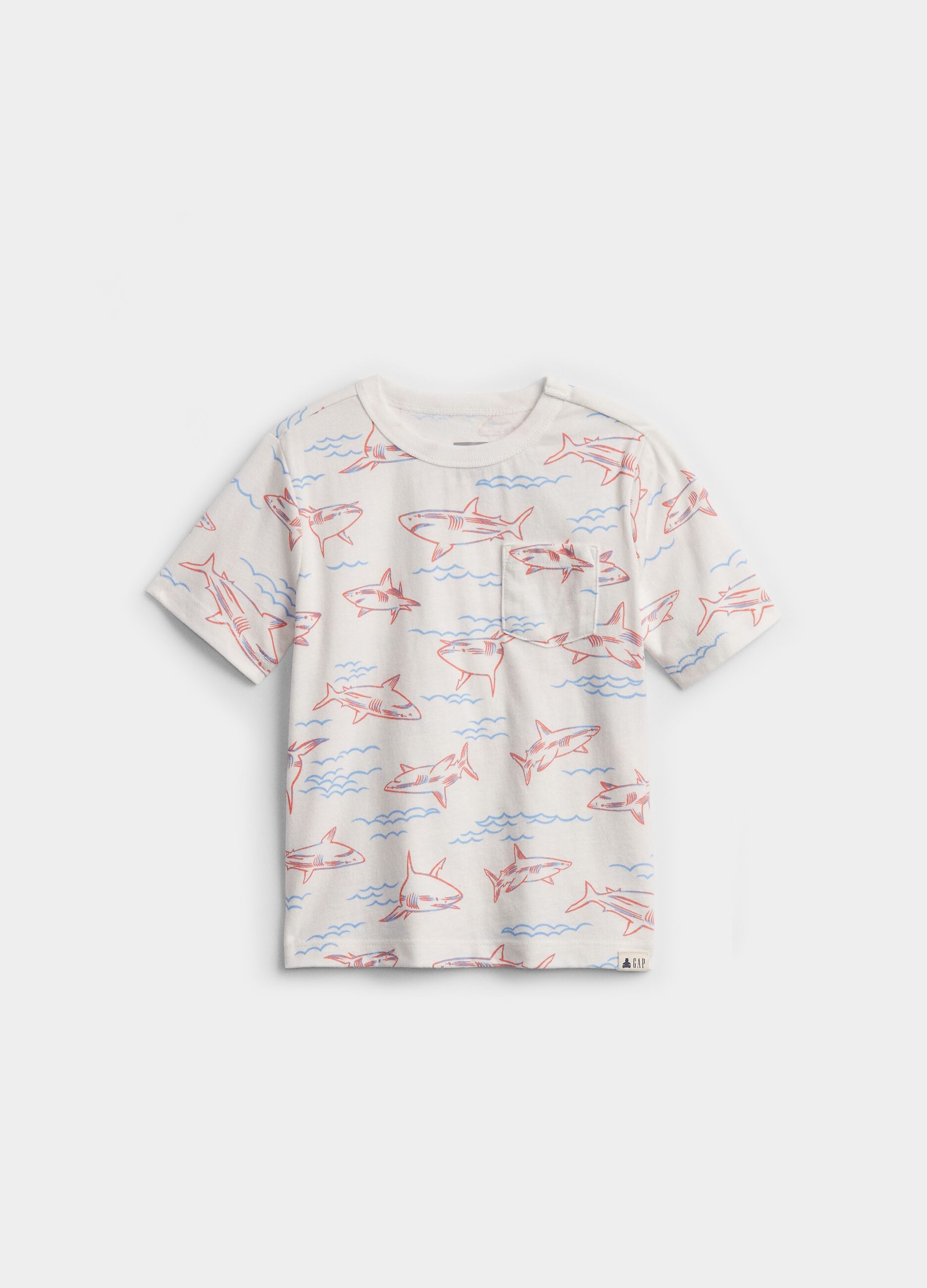 Camiseta con estampado integral tiburones
