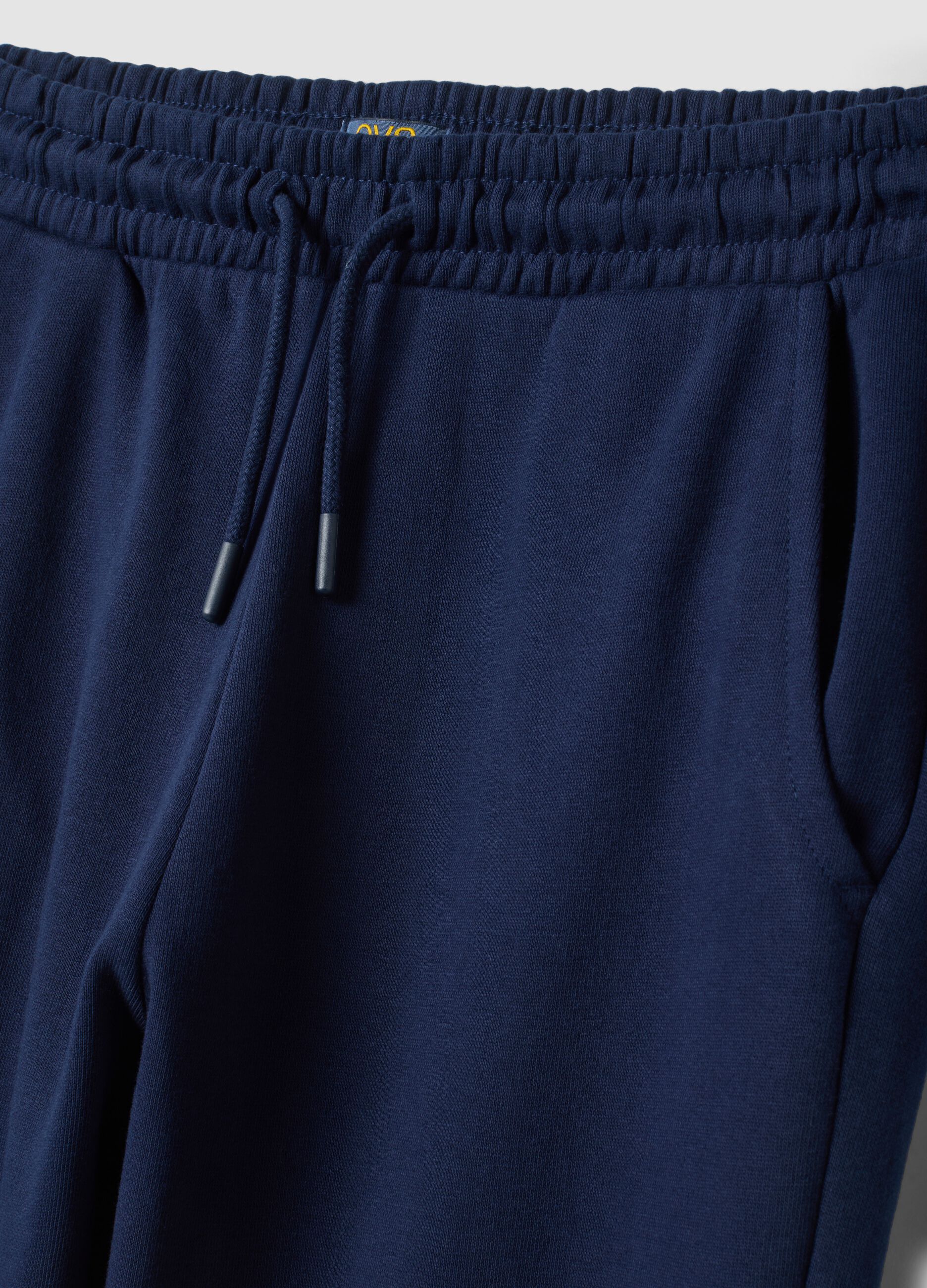 Jogger blu in puro cotone stile college regular fit