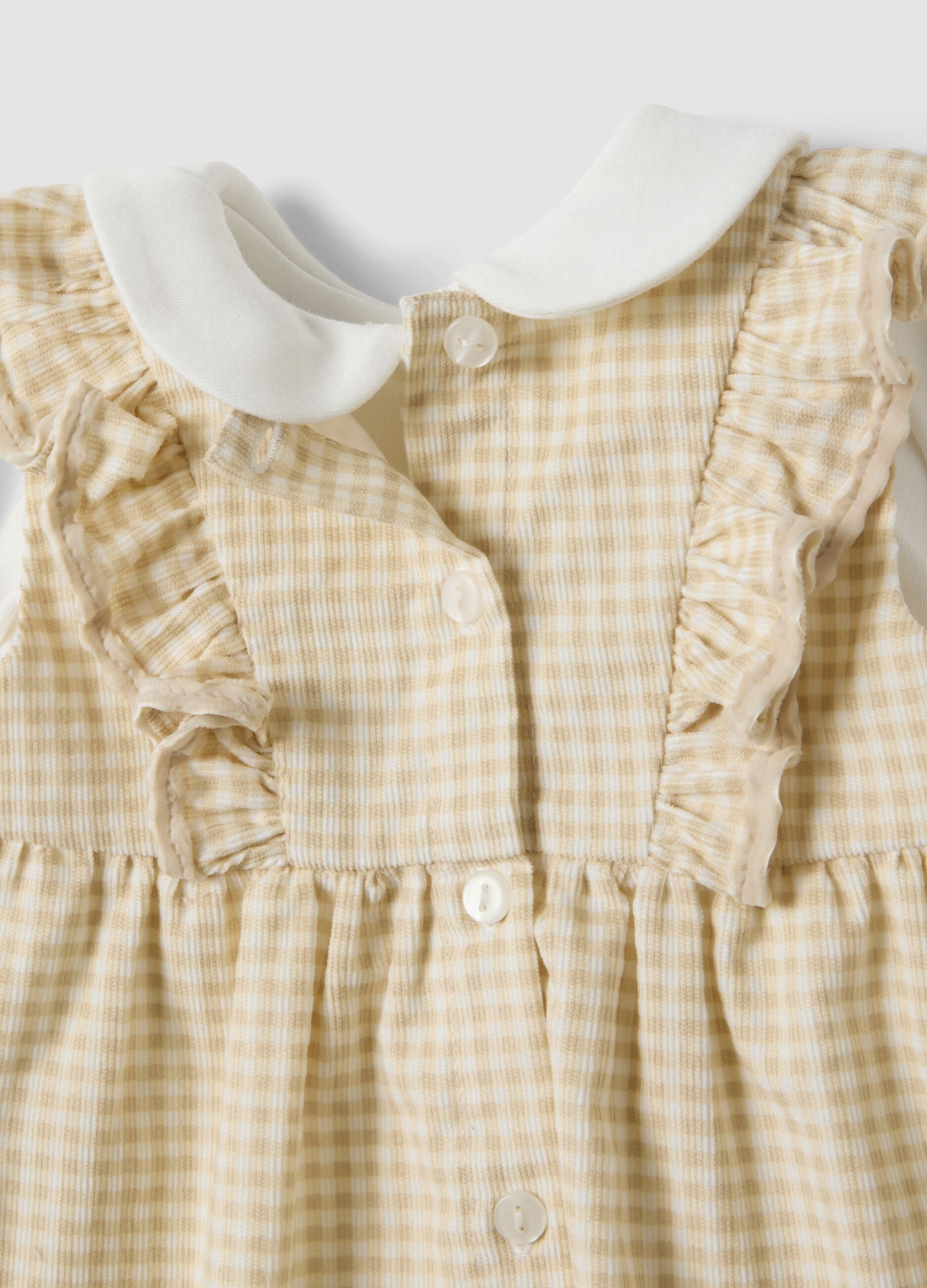 Yellow and white set in pure organic cotton for baby girl