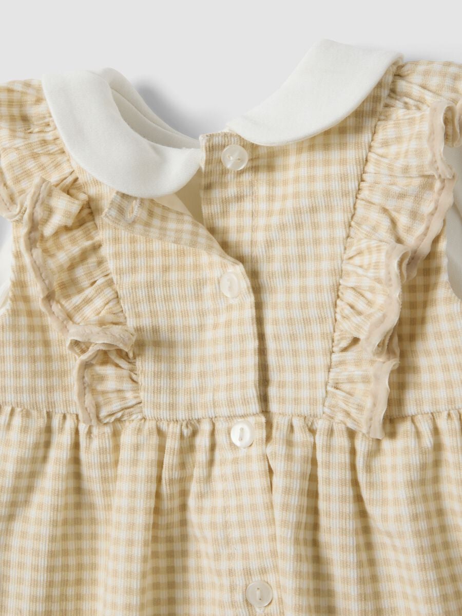 Yellow and white set in pure organic cotton for baby girl_3