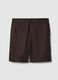 Braune Bermuda Shorts aus reinem Leinen mit regul&auml;rer Passform_4