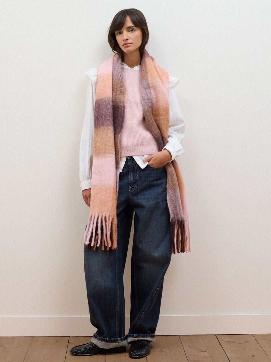 Pink crew-neck wool and alpaca stretch-knit gilet_2