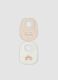 Two-pack of beige and white organic cotton-blend bibs with embroidery_0