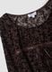 Brown stretch T-shirt with flocked floral print_5