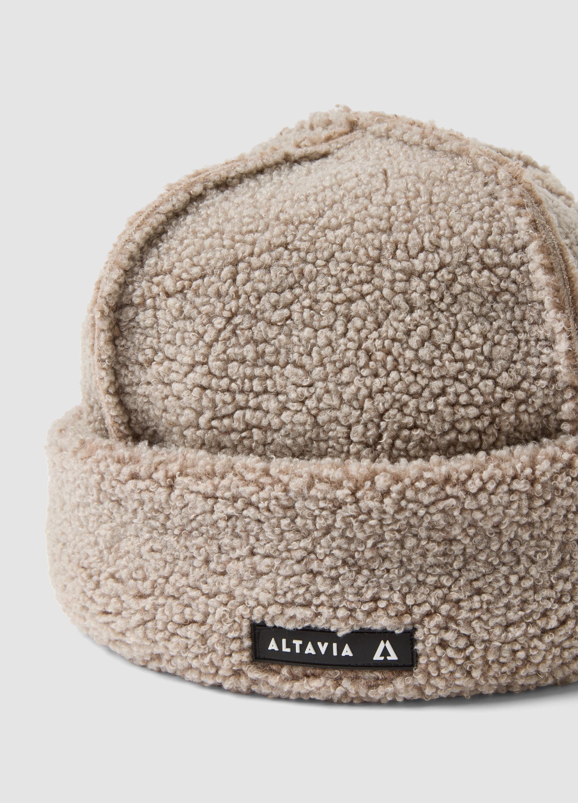 Beige teddy-effect beanie ALTAVIA WITH DEBORAH COMPAGNONI