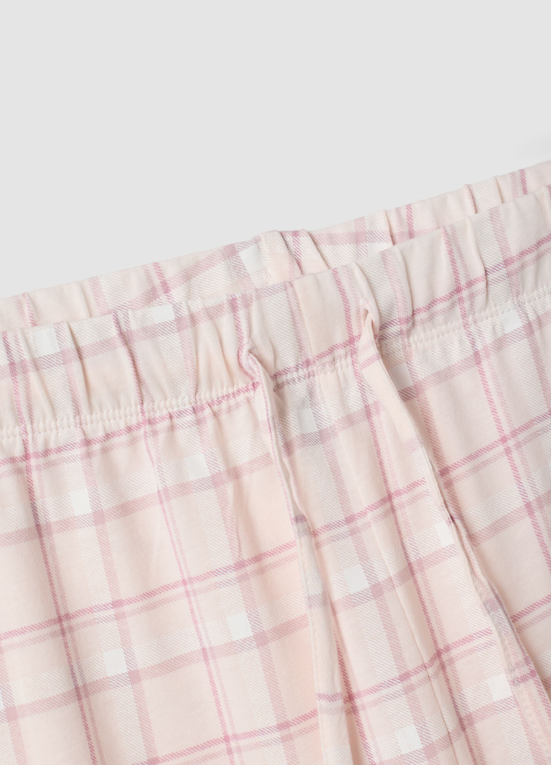 Pantaloni pigiama multicolor in puro cotone organico a quadri