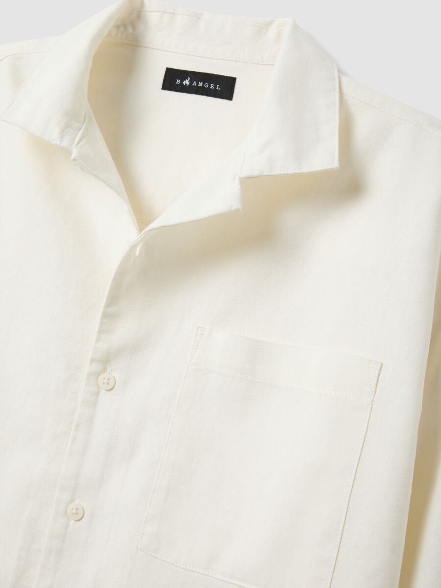 White linen-cotton blend shirt_5
