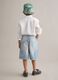 Sky-blue striped pure cotton Bermuda shorts_1