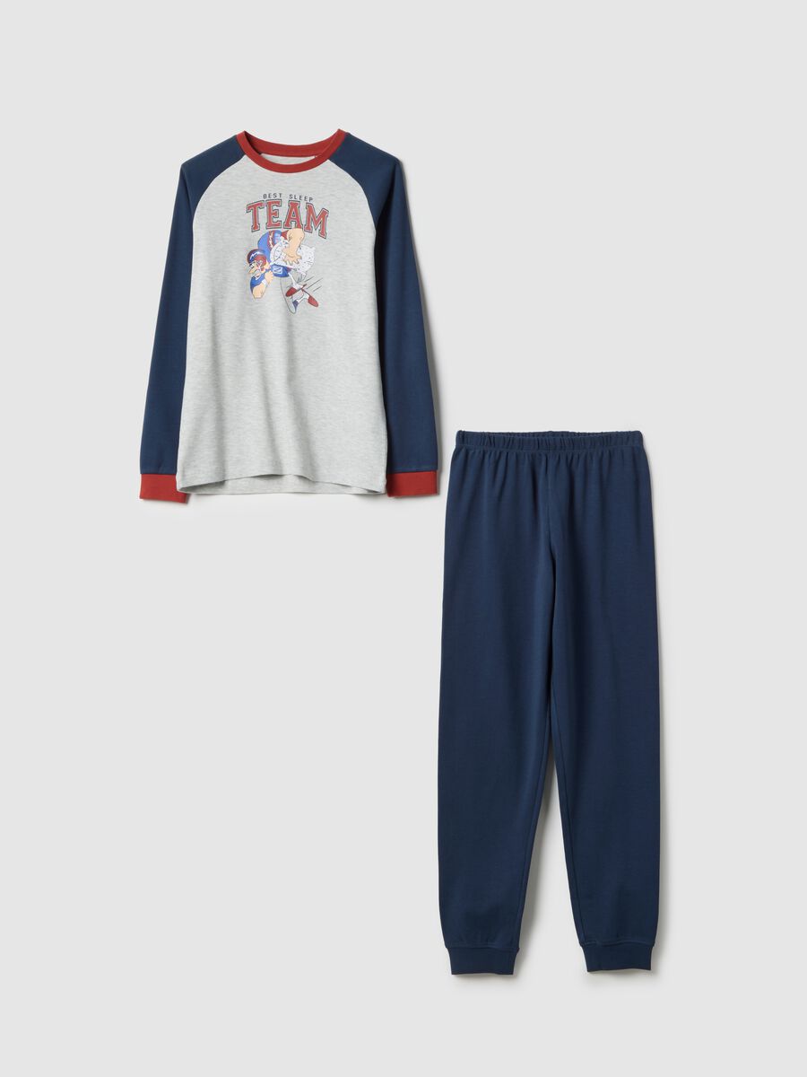 Regular fit multicolour children's pyjamas in cotton blend with print_0