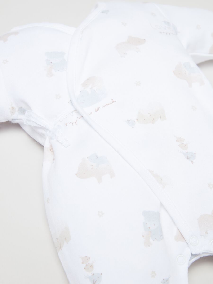 Cotton onesie with feet and print_2