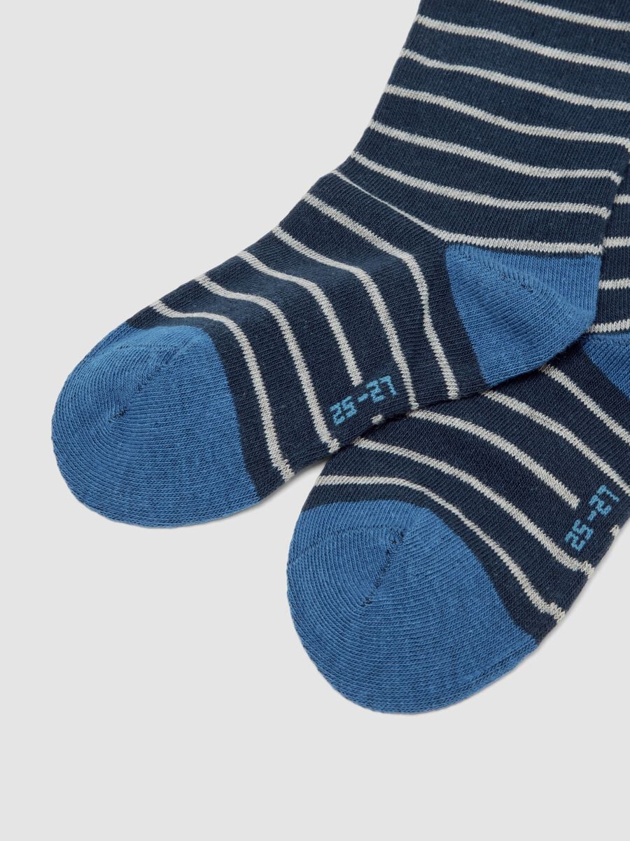 Tripack di calze lunghe blu e grigie in cotone organico elasticizzato_1