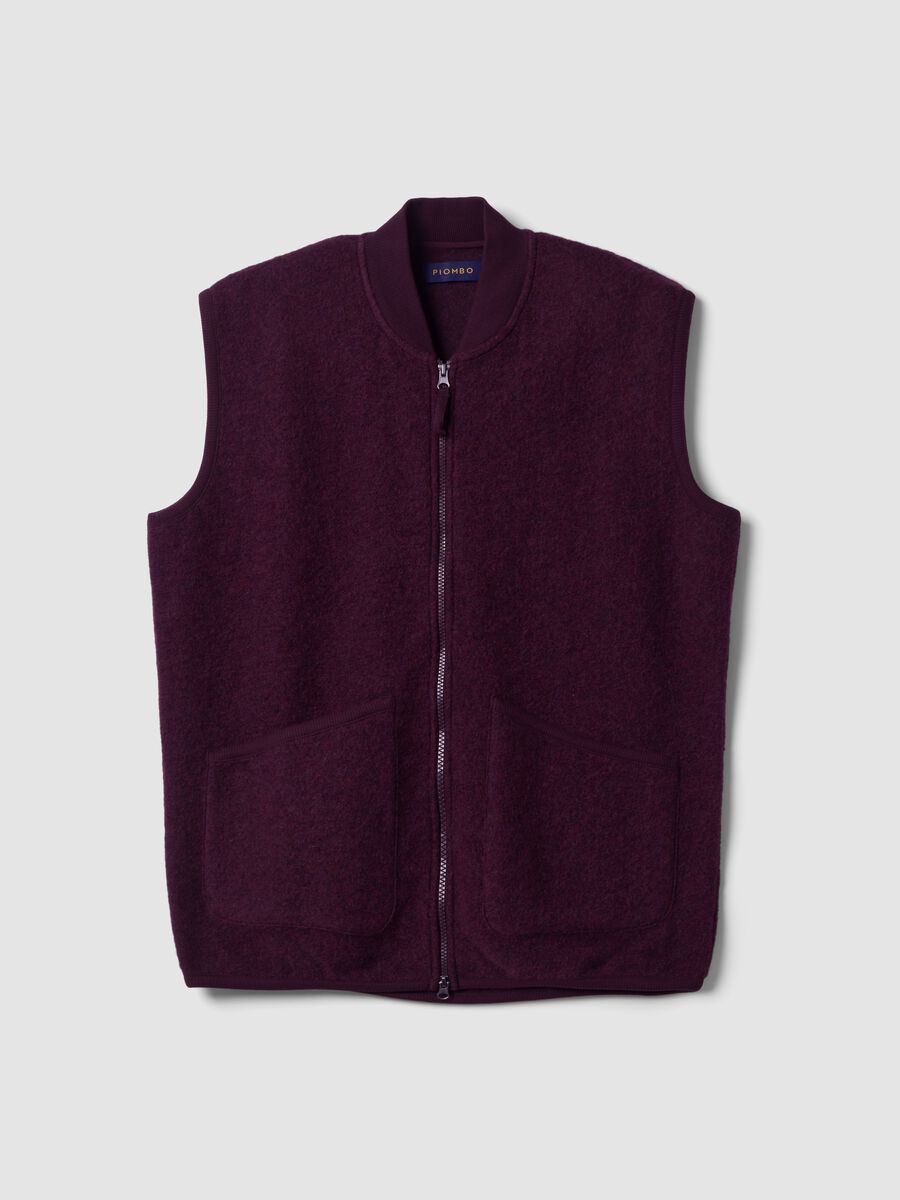 Colete roxo em mistura de l&atilde; com fecho de correr_4