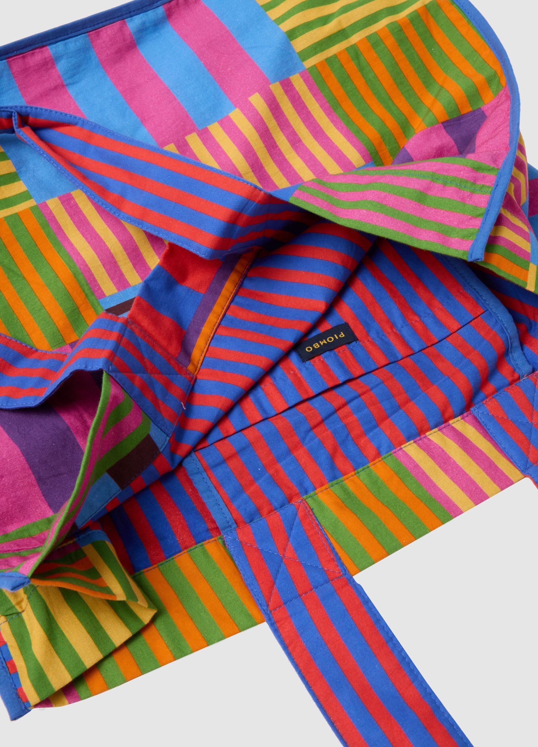 Bolsa shopper en algod&oacute;n puro con rayas multicolor
