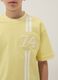 Jungen gelbes T-Shirt aus reiner Baumwolle mit Nummer und lockerer Passform_2