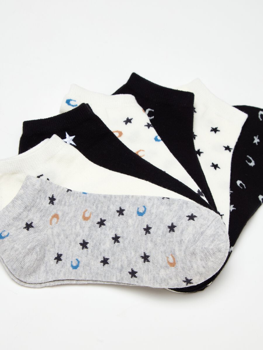 Multipack siete calcetines invisibles con estrellas y luna_1