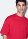 T-shirt rouge col rond en pur coton, coupe boxy_2