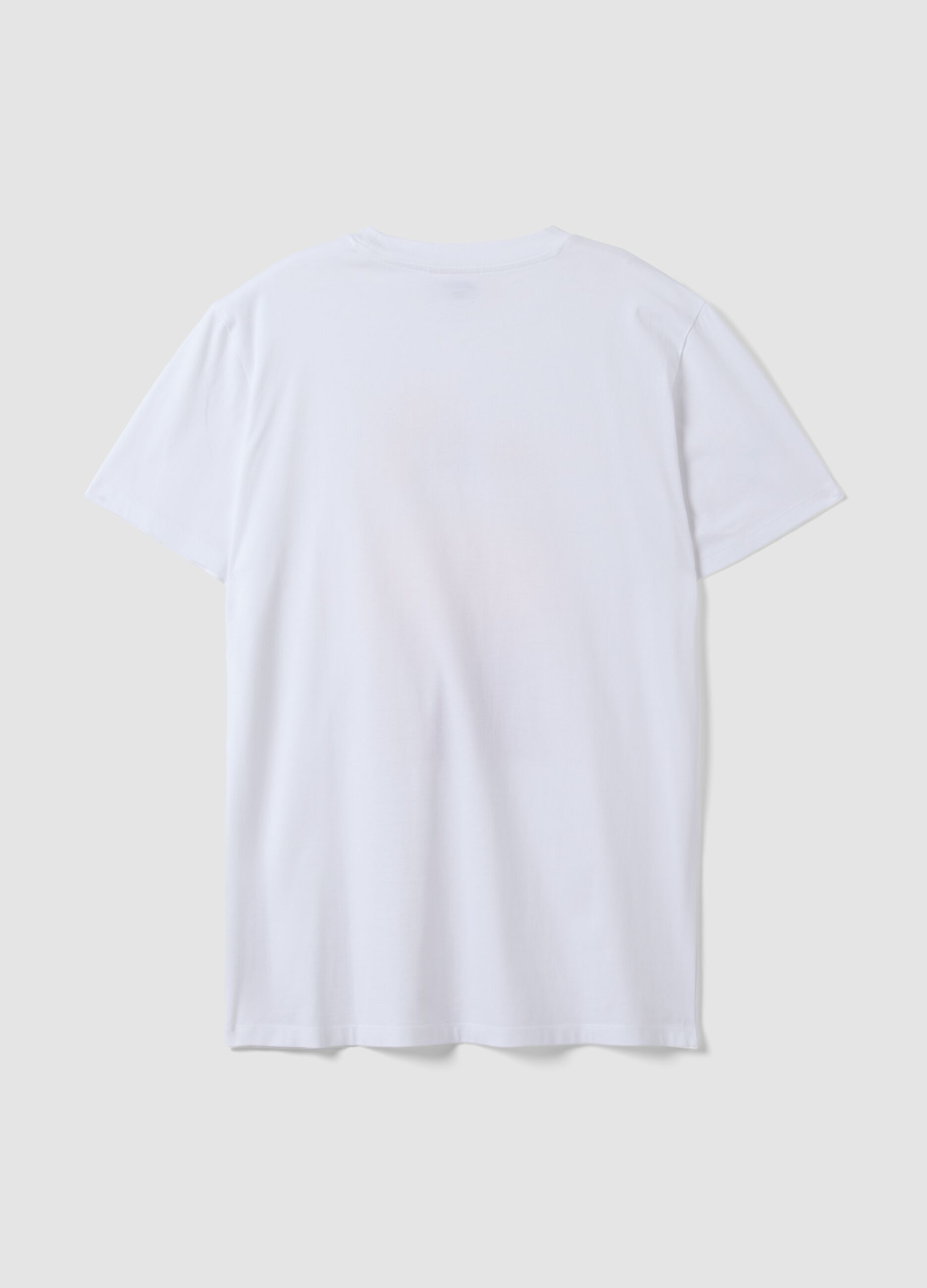 White pure cotton T-shirt with Simpsons print