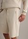 Beige regular fit stretch cotton blend bermuda shorts_3