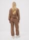 Brown jogger trousers in organic cotton and viscose blend for girls_1