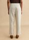 Beige Lyocell and Linen Blend Regular Fit Trousers_2