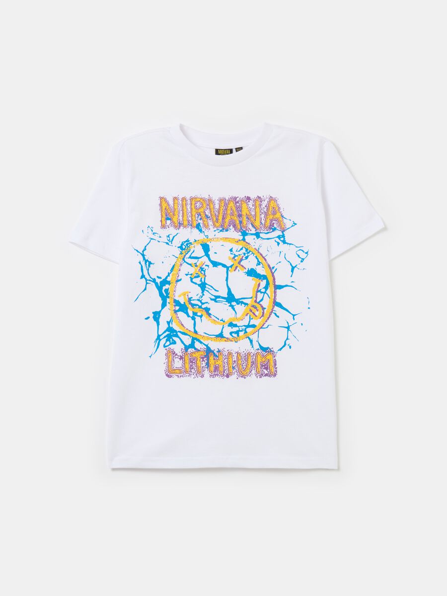 Camiseta de algodón con estampado Nirvana_0