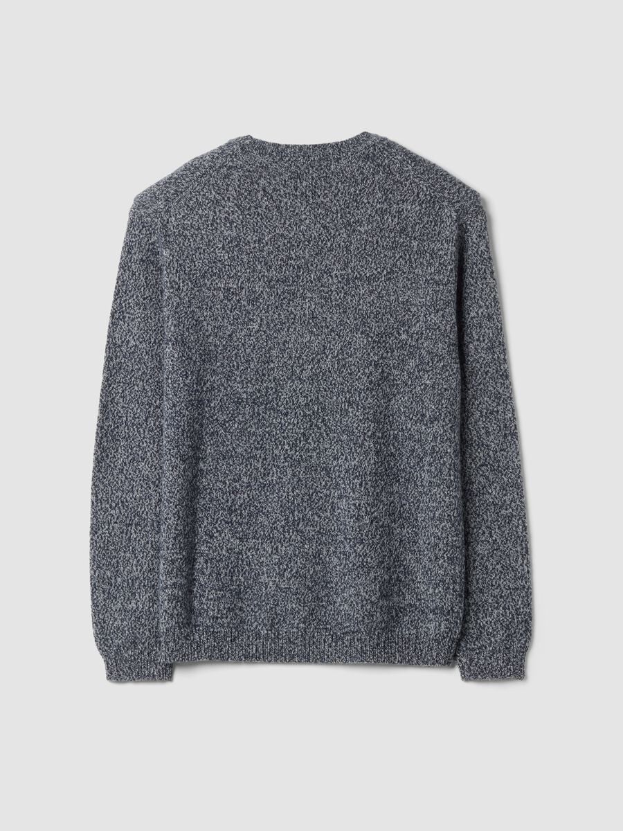 Maglia blu e grigia in misto lana a girocollo regular fit_2