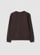 Sudadera marr&oacute;n oscuro de algod&oacute;n puro con cuello redondo_1