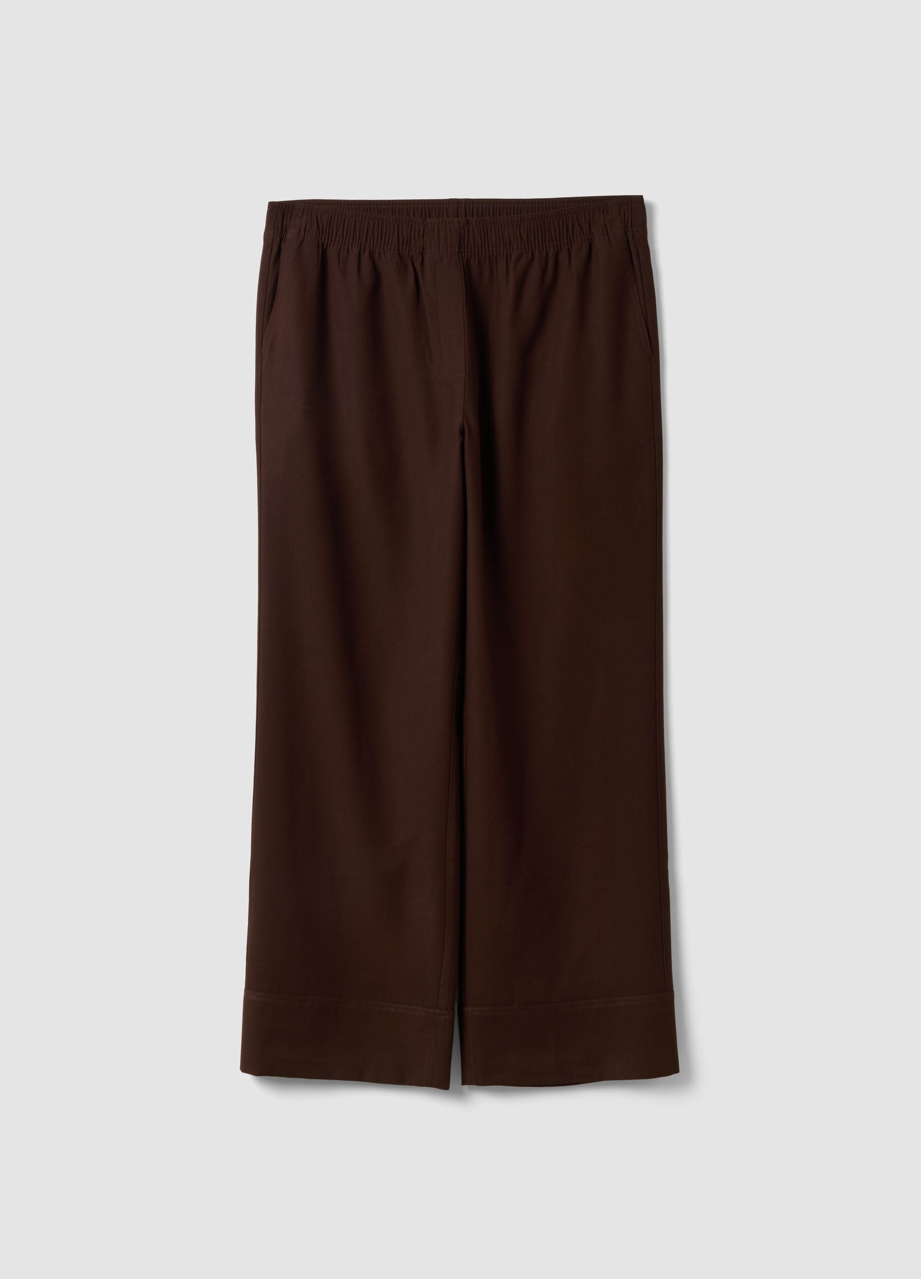 Brown wide-leg trousers in a viscose blend