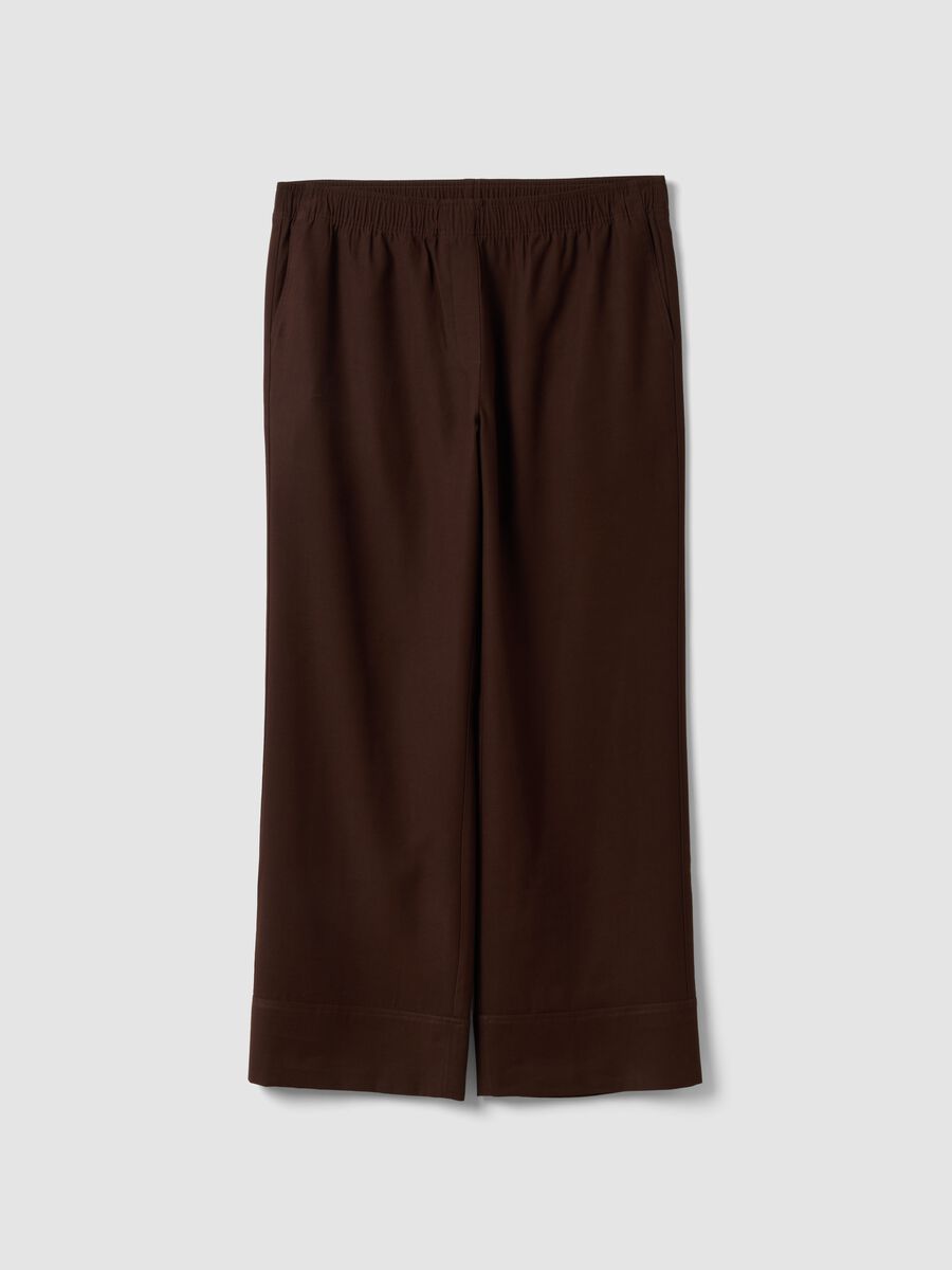 Braune Wide-Leg-Hose aus Viskosemix_0