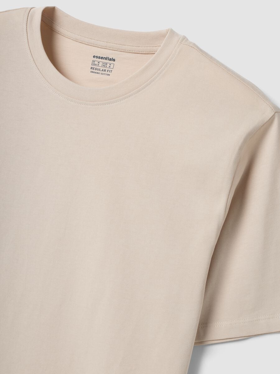 Beige organic cotton jersey T-shirt, regular fit_6