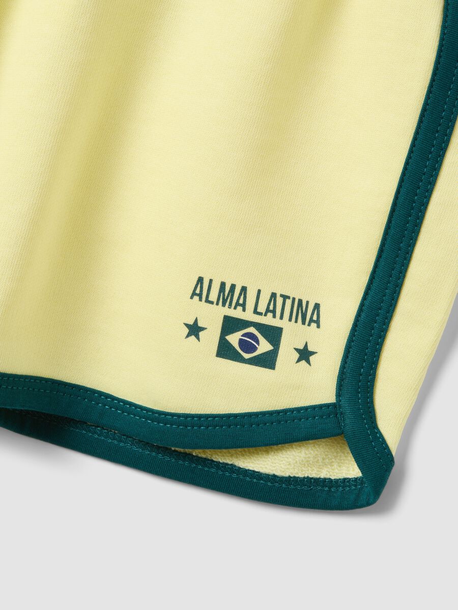 Shorts gialli in puro cotone con vita elasticizzata regular fit_1