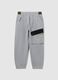 Grey oversized fit boys' joggers in cotton blend_0