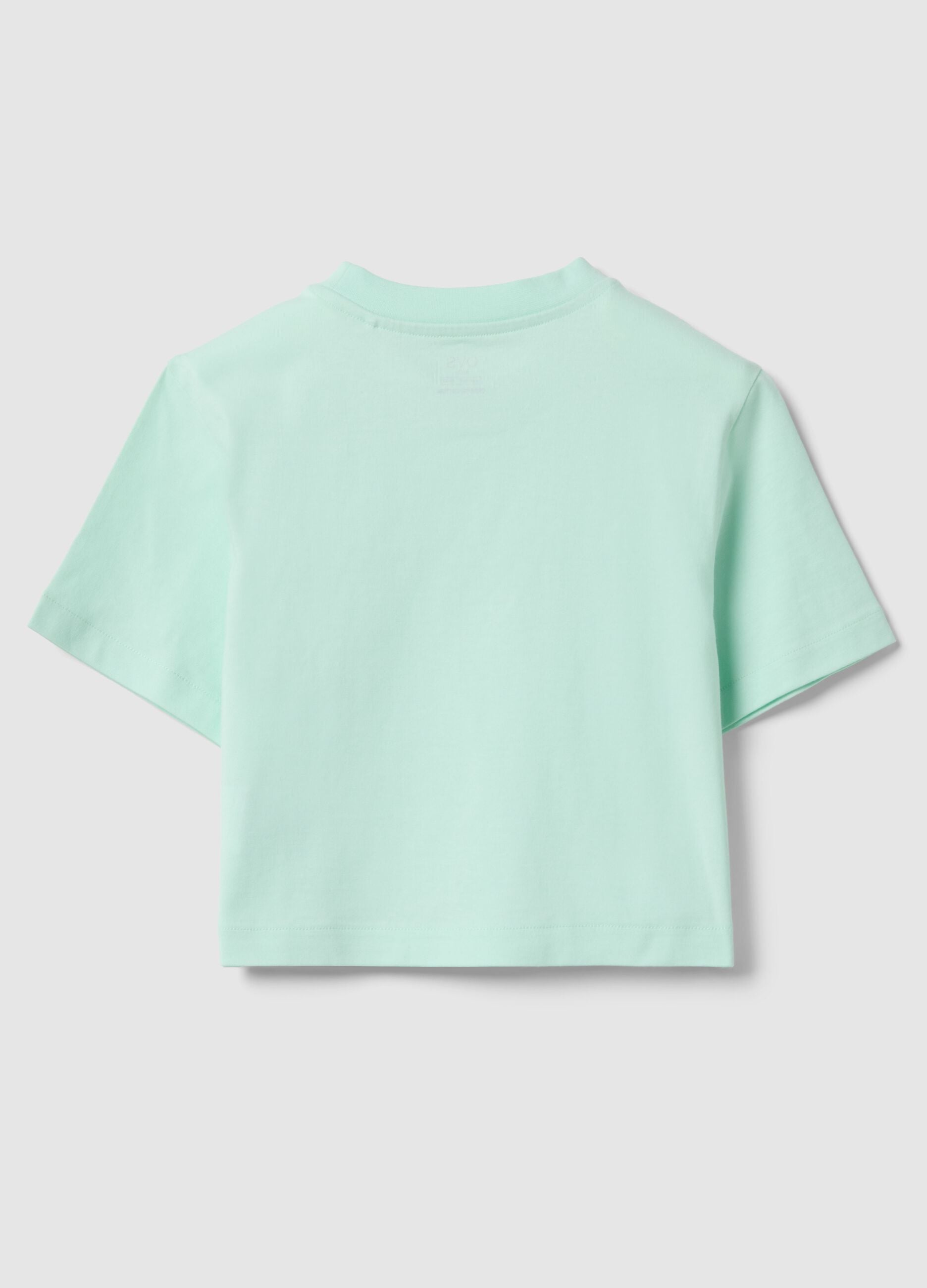 Girls' Green Boxy Fit Pure Cotton T-shirt