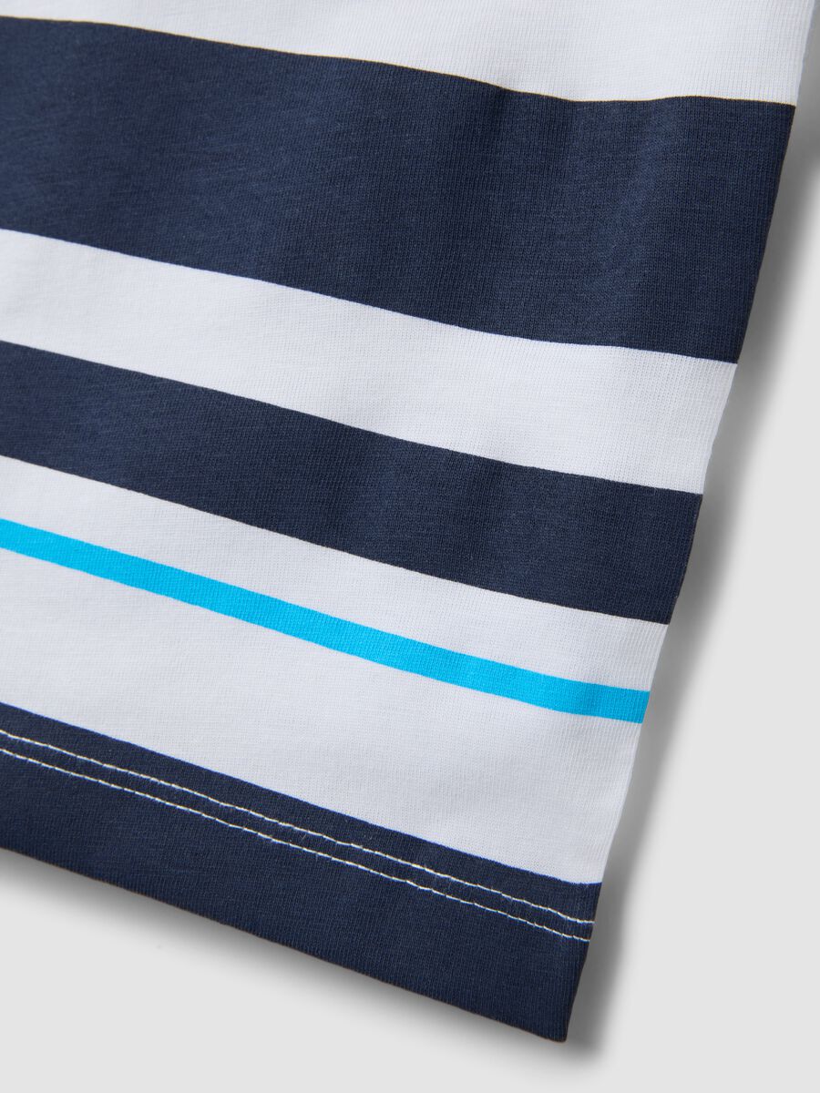 Blue and white striped pure cotton boys&rsquo; vest, regular fit_3