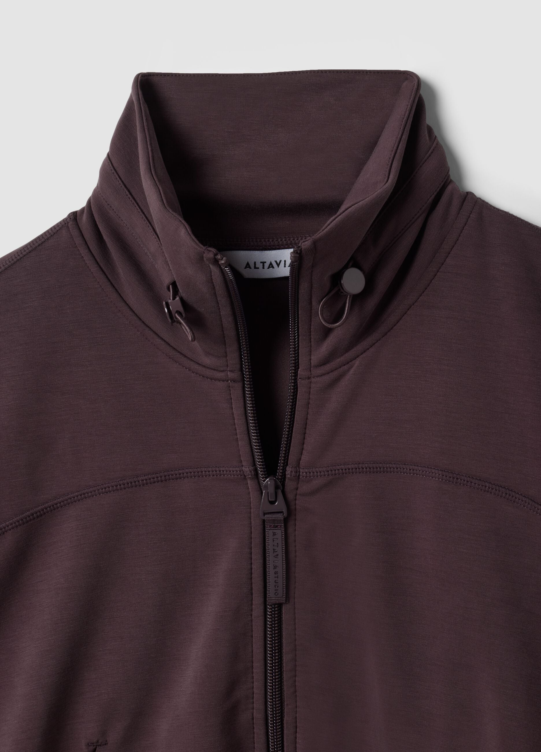Cropped purple full-zip soft-touch jacket with stand-up collar ALTAVIA STUDIO